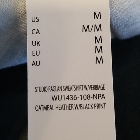 💕RAE DUNN💕 Raglan Merci Graphic Sweatshirt XL - Picture 8 of 11